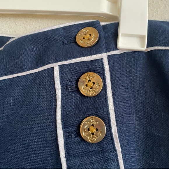 American Living woman’s linen nautical pants size 6 marine wide leg ankle pant - Picture 3 of 10